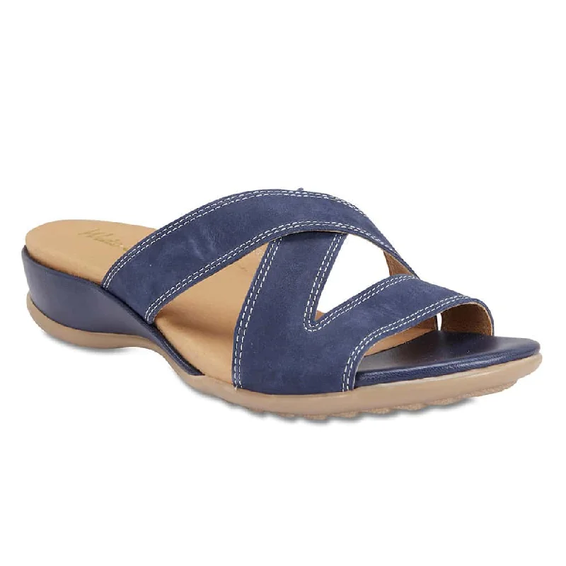 Caddy Sandal in Navy Nubuck