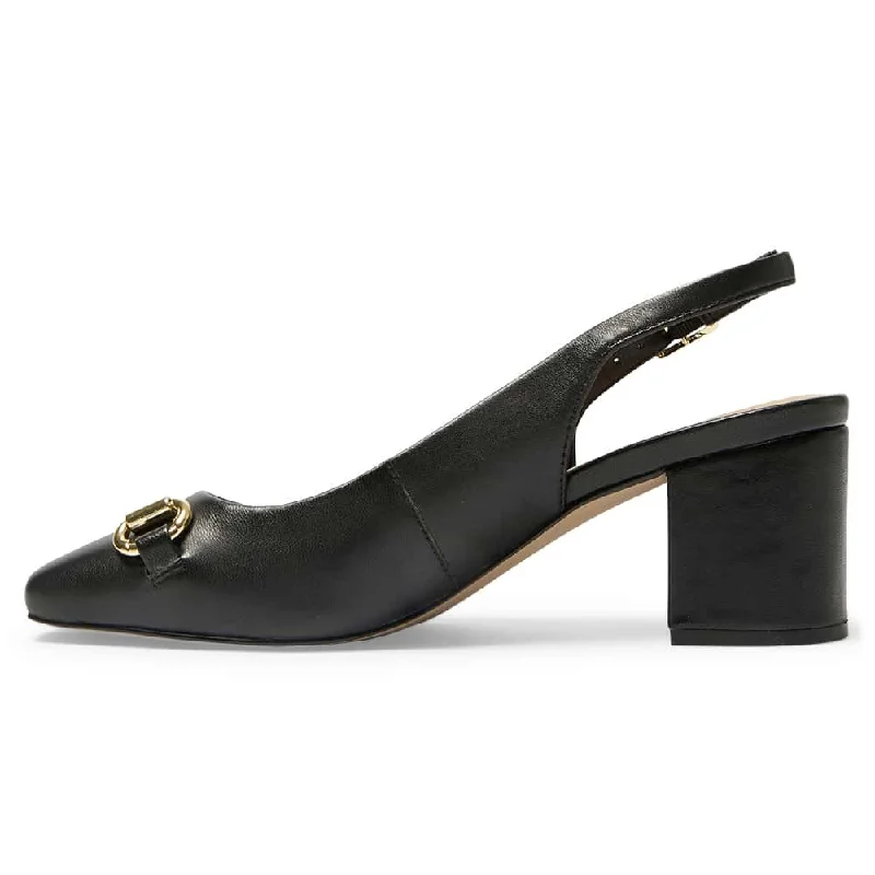 Goldie Heel in Black Leather