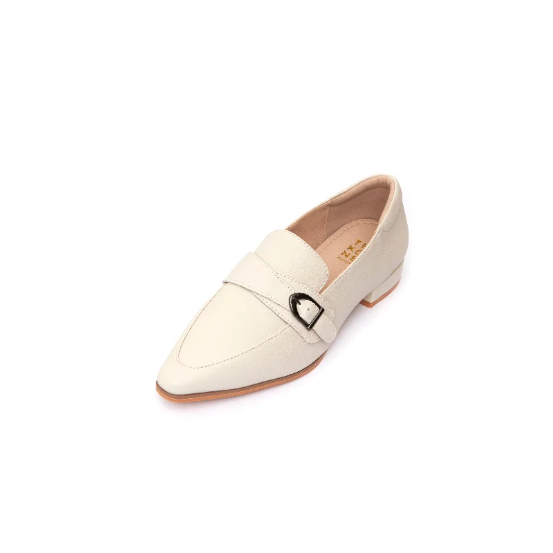 Kristy Buckle Loafers - Beige ( BEI )