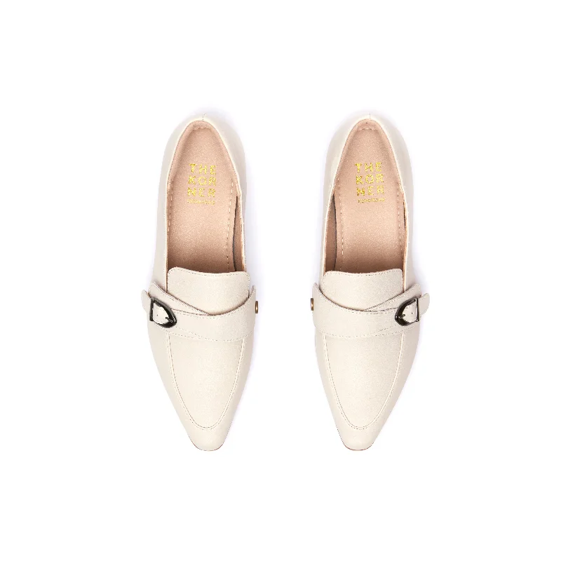 Kristy Buckle Loafers - Beige ( BEI )