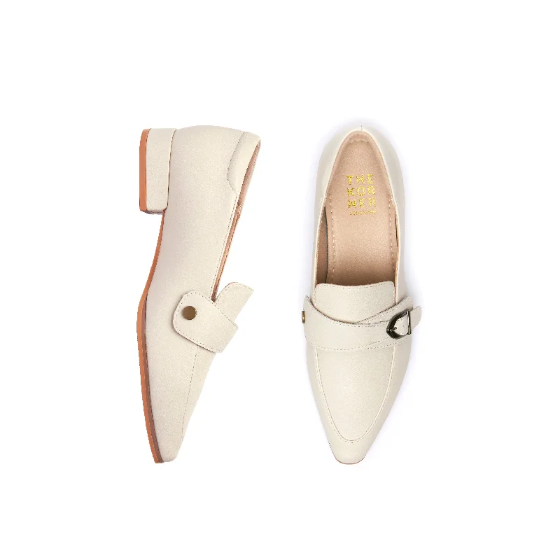 Kristy Buckle Loafers - Beige ( BEI )