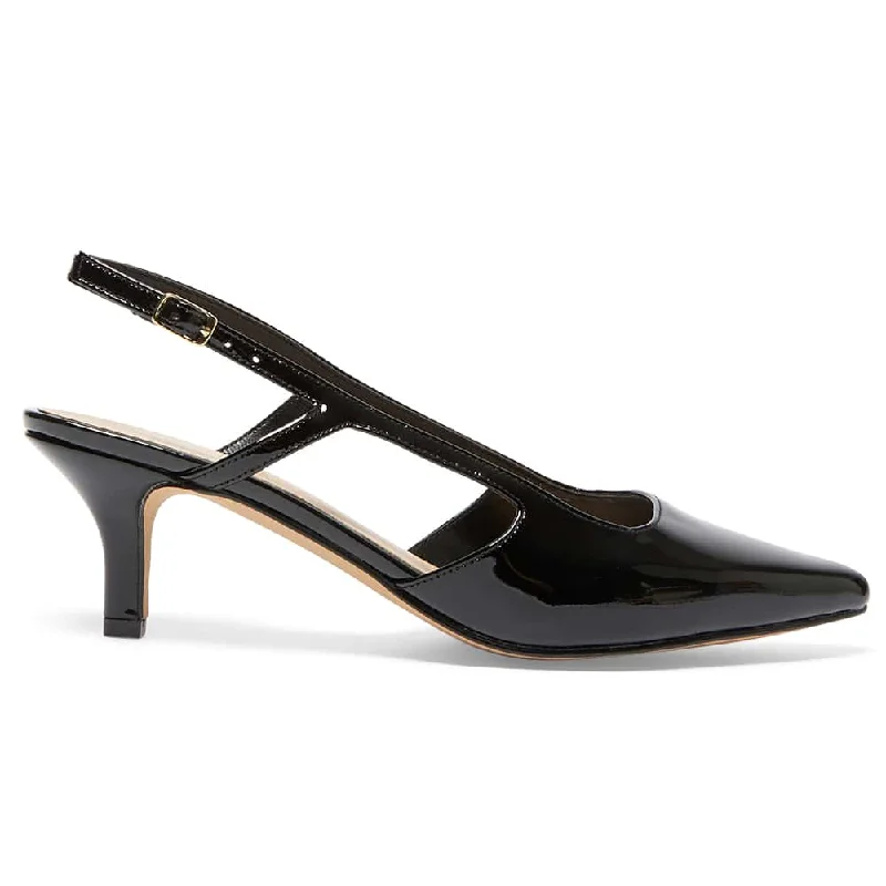 Nessa Heel in Black Patent