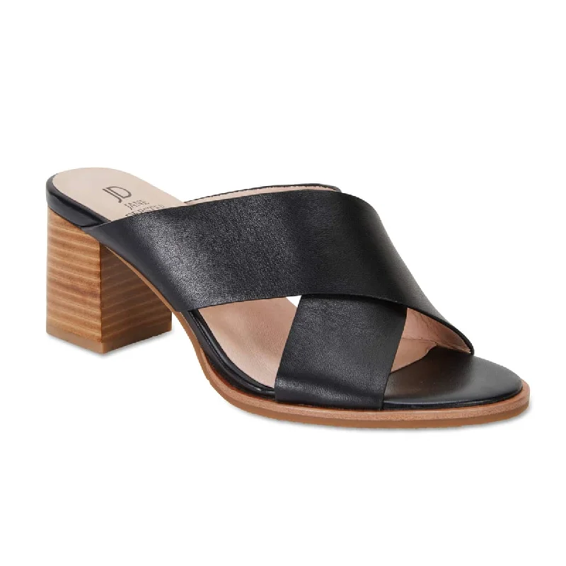 Noosa Heel in Black Leather