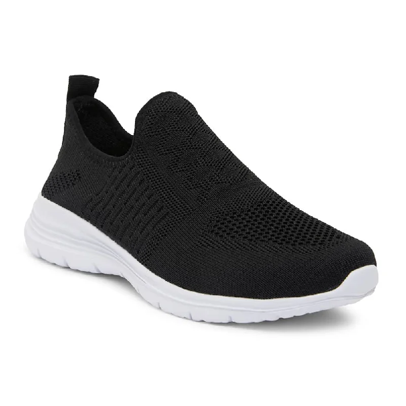 Richard Sneaker in Black Weave Fabric