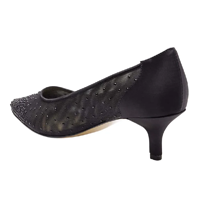 Spritz Heel in Black Satin