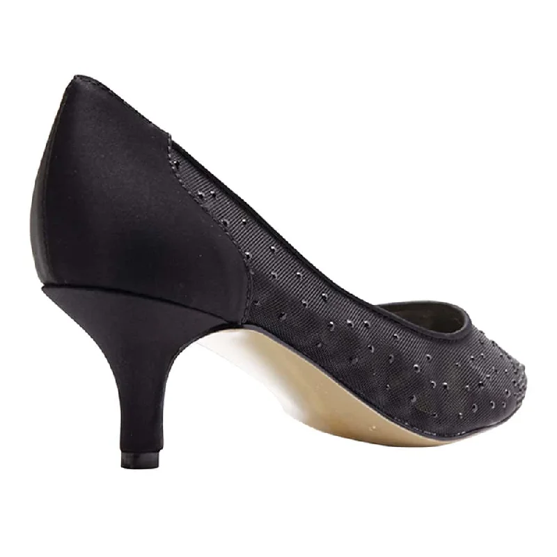 Spritz Heel in Black Satin