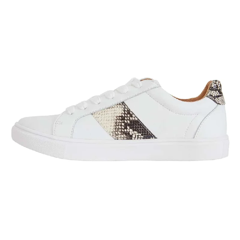 Storm Sneaker in White And Snake Print Leather