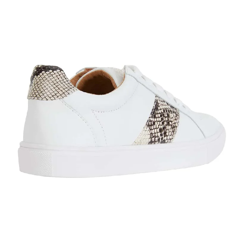 Storm Sneaker in White And Snake Print Leather