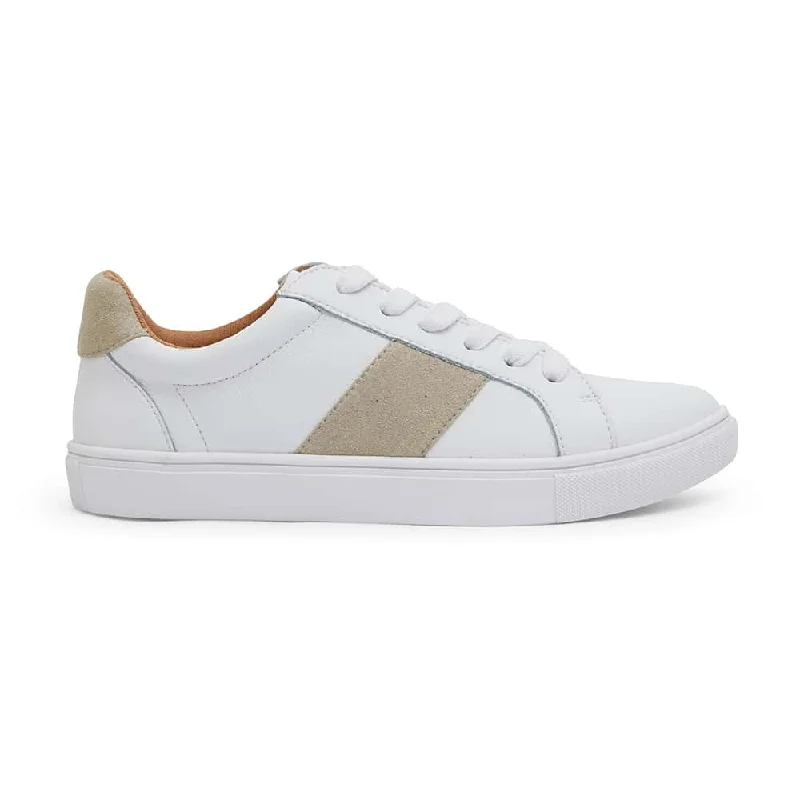 Storm Sneaker in White And Taupe Leather