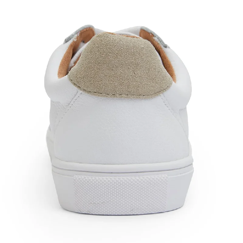 Storm Sneaker in White And Taupe Leather