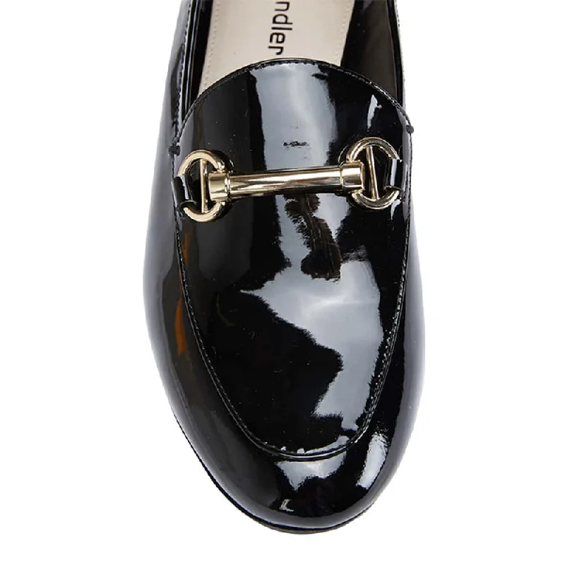 Tabloid Loafer in Black Patent