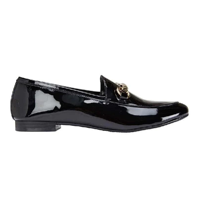 Tabloid Loafer in Black Patent