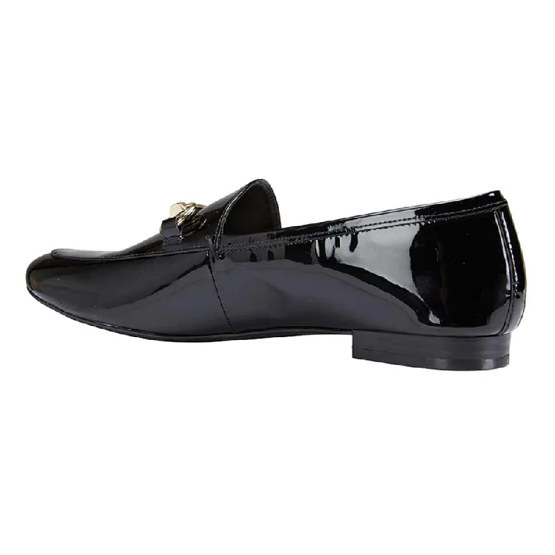 Tabloid Loafer in Black Patent