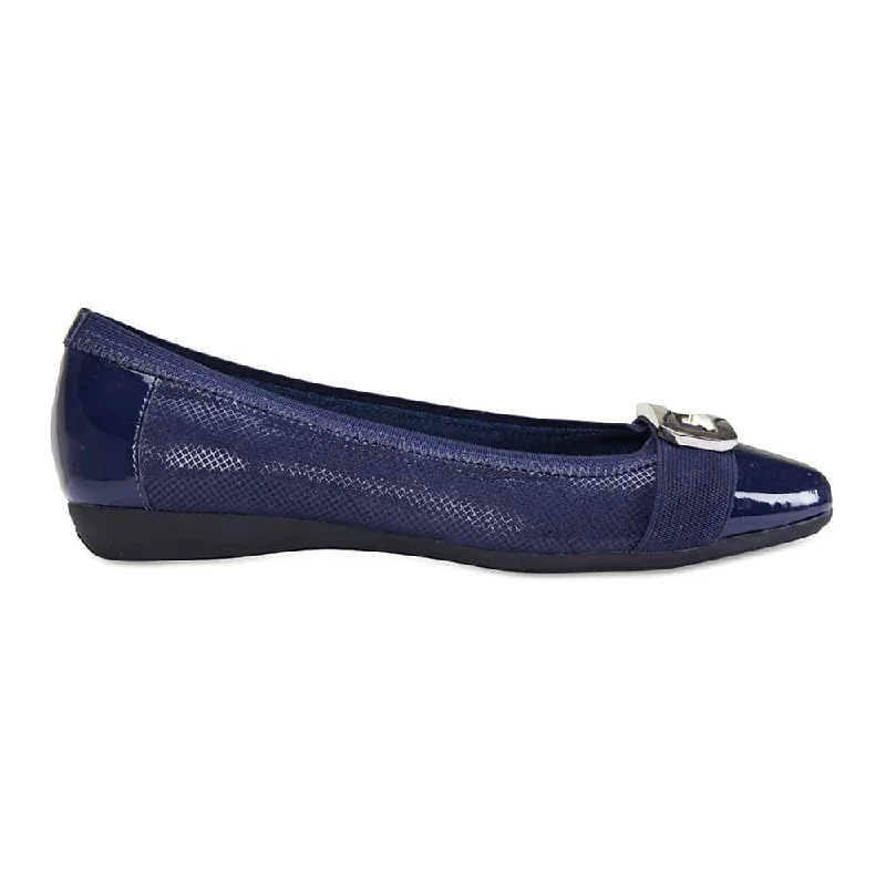 Tamsin Flat in Navy Patent