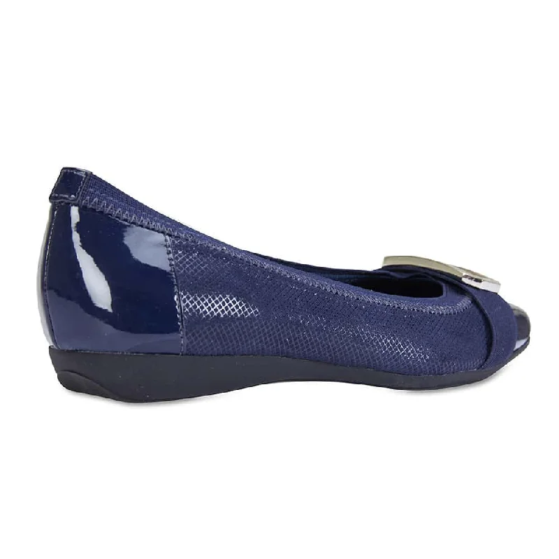 Tamsin Flat in Navy Patent