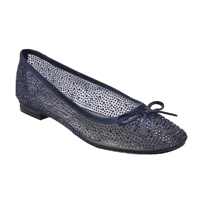 Twinkle Flat in Navy Satin