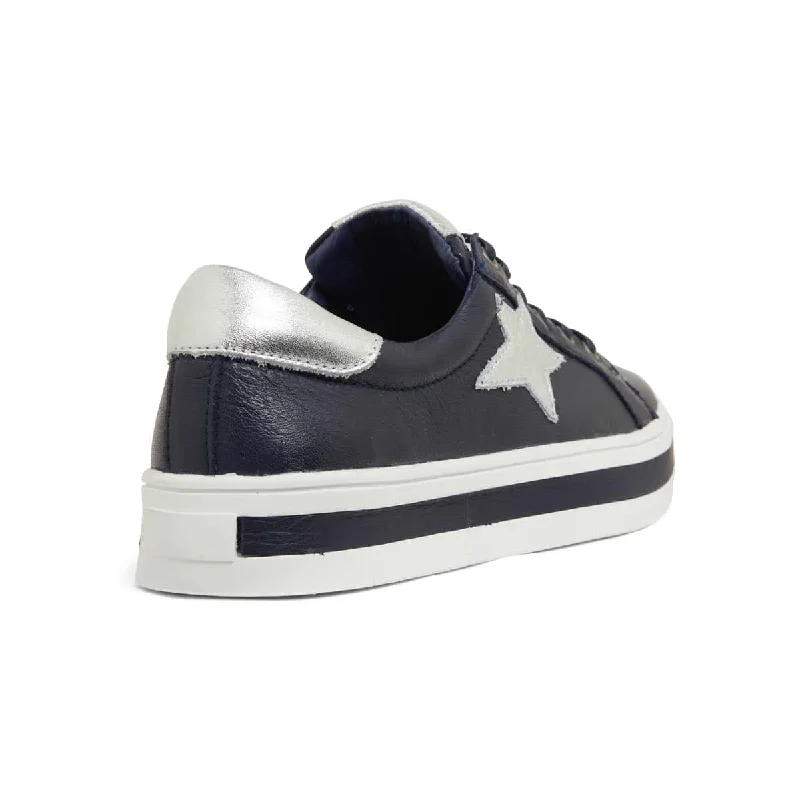 Ultra Sneaker in Navy And Silver Leather