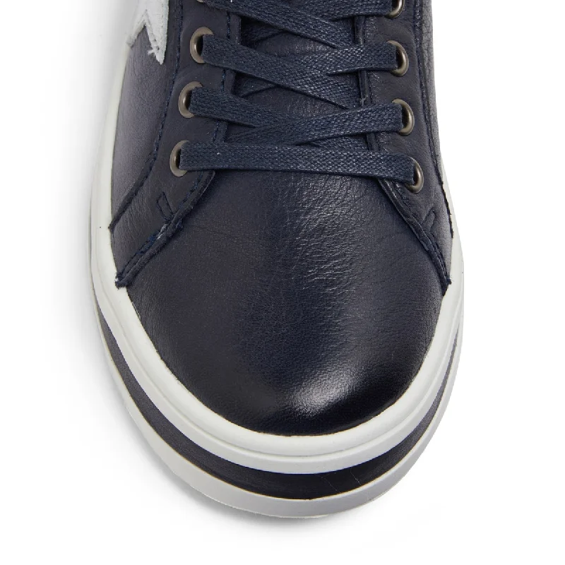 Ultra Sneaker in Navy And Silver Leather