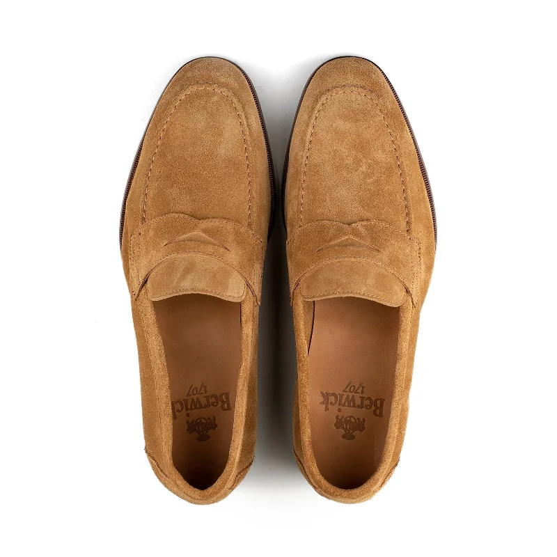 Unlined Penny Loafer - Golden Brown Suede