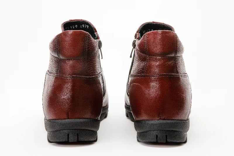 The Montreal Burgundy Leather Casual Zip-Up Ankle Men Boot