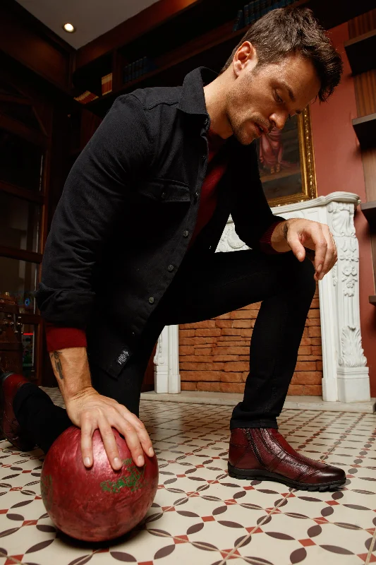 The Montreal Burgundy Leather Casual Zip-Up Ankle Men Boot