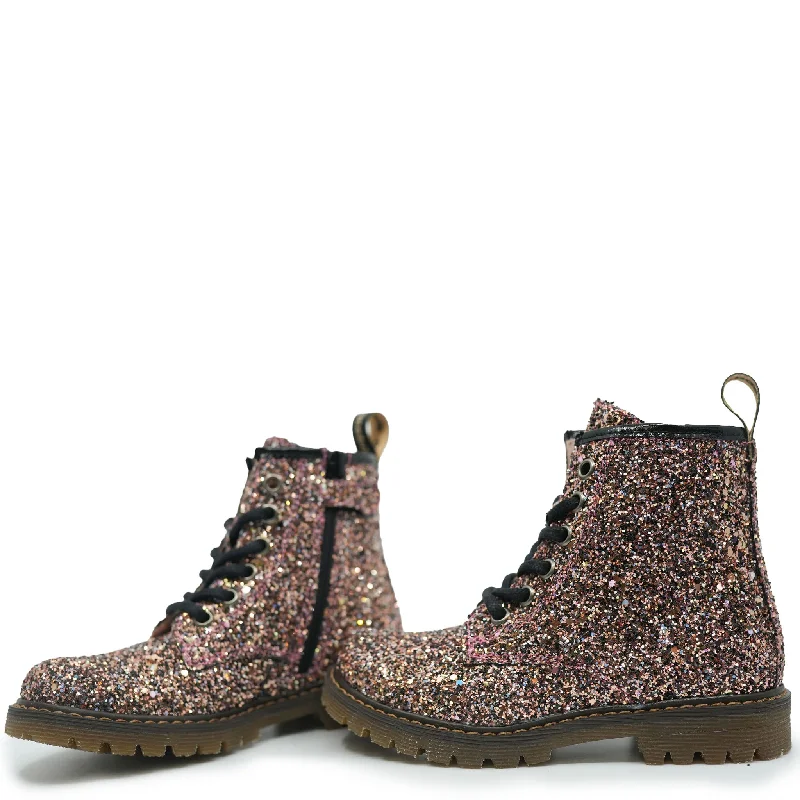 Acebos Pink Glitter Zipper Boot