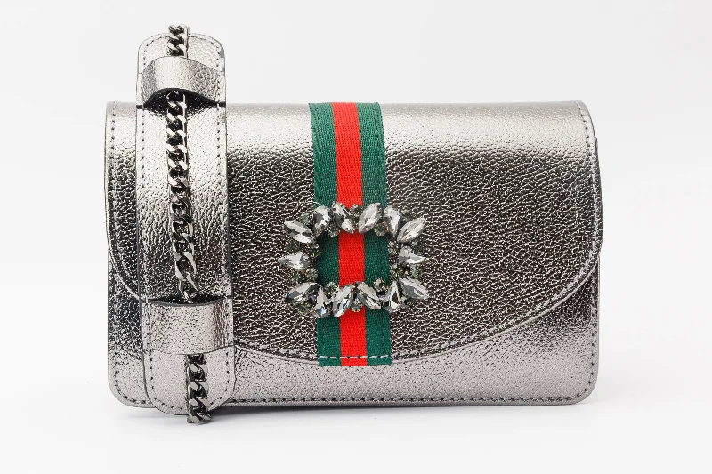 The Afega Silver Leather Handbag