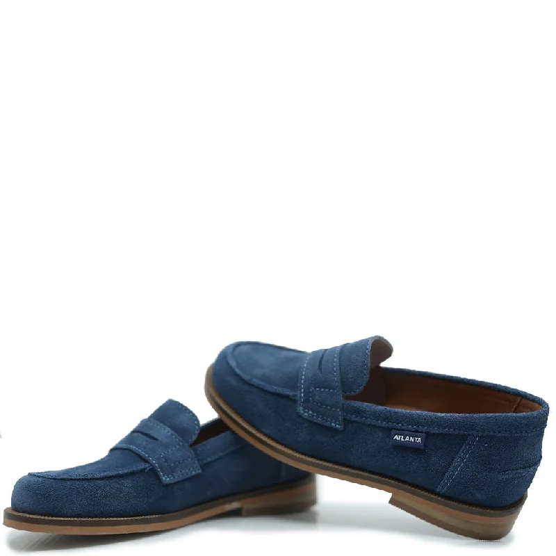 Atlanta Mocassin Blue Jeans Suede Chunky Loafer