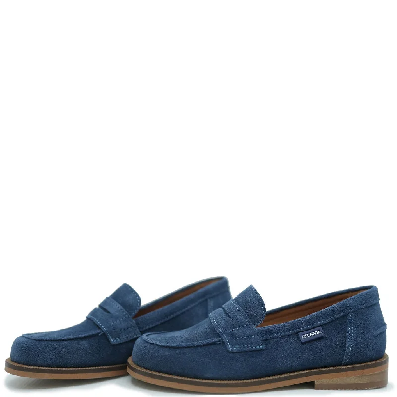 Atlanta Mocassin Blue Jeans Suede Chunky Loafer