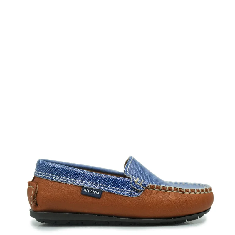 Atlanta Mocassin Denim and Camel Loafer