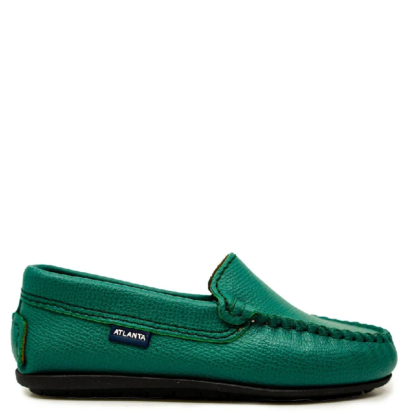 Atlanta Mocassin Green Pebbled Loafer