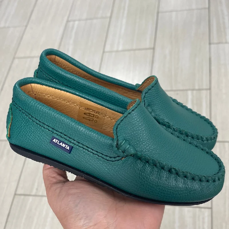 Atlanta Mocassin Green Pebbled Loafer