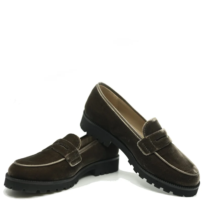 Beberlis Chocolate Velvet Chunky Loafer