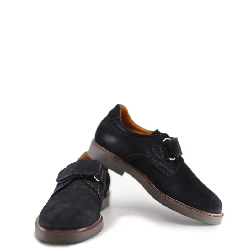 Beberlis Navy Suede Velcro Dress Shoe