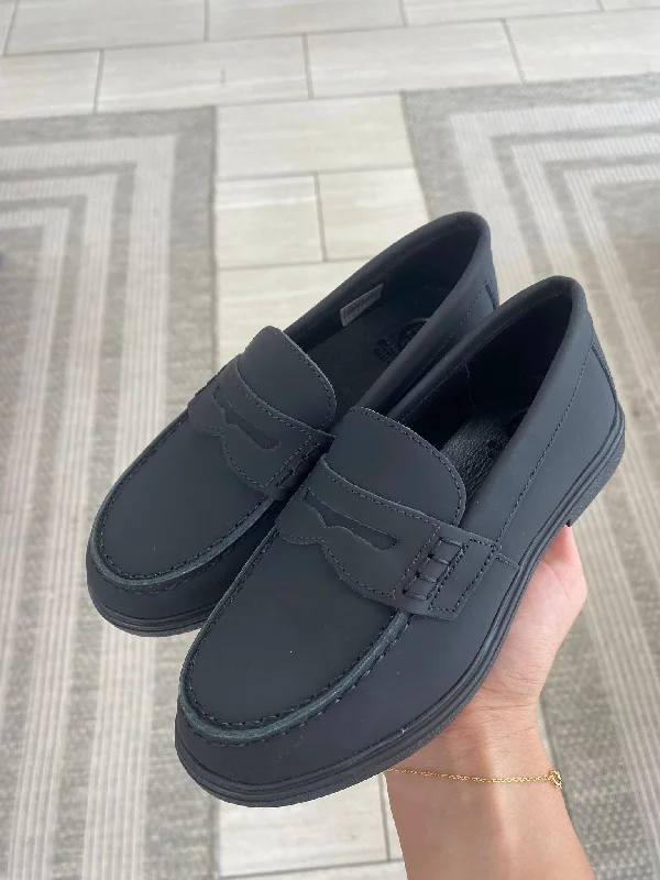 Blublonc Black Rubber Penny Loafer