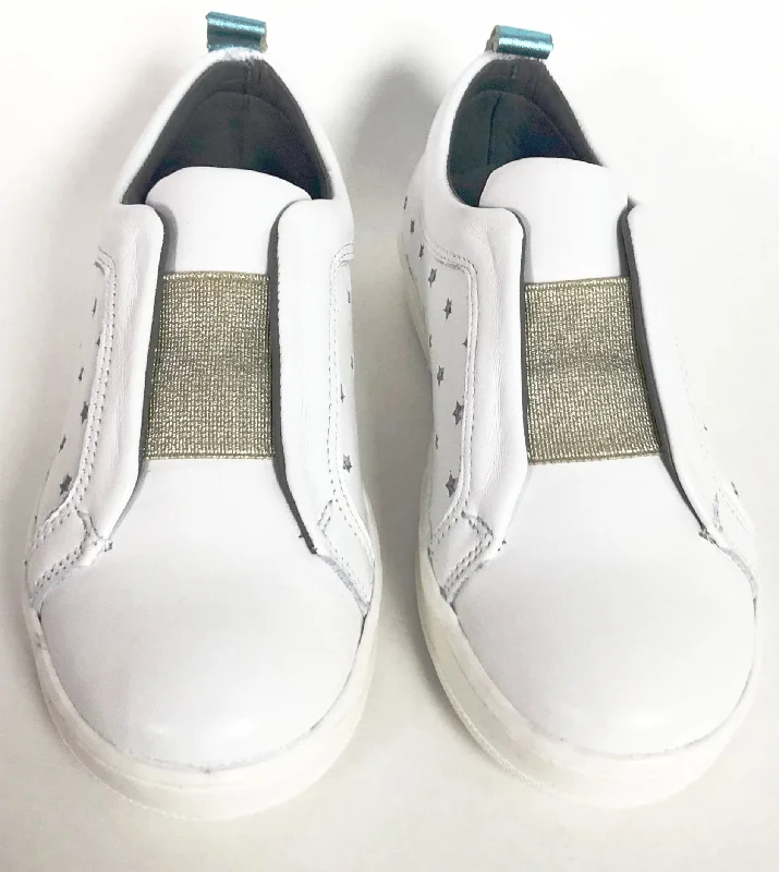 Blublonc White and Gold Star Sneaker