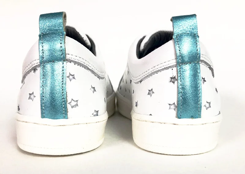 Blublonc White and Gold Star Sneaker