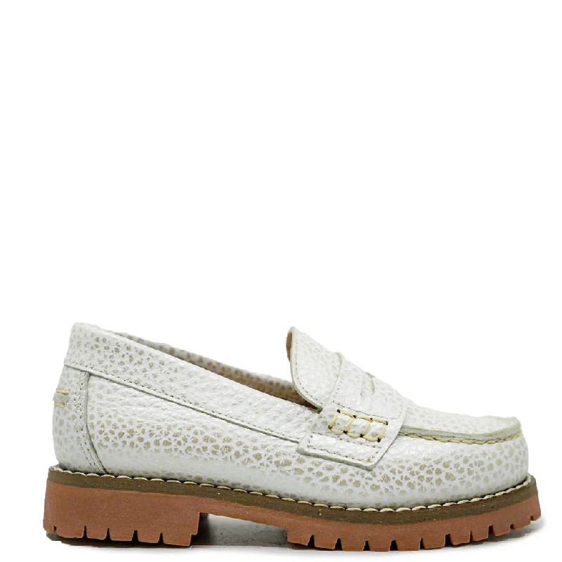 Blublonc White Pearl Chunky Loafer