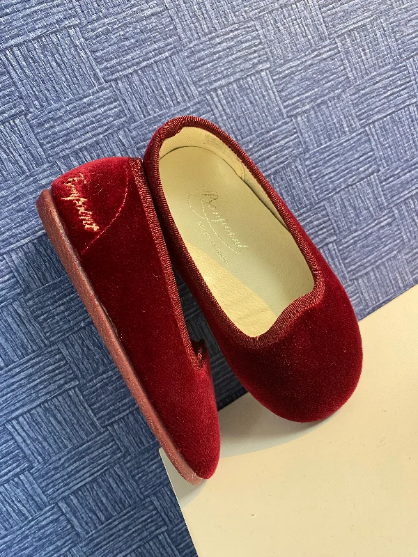 Bonpoint Logo Embroidery Velvet Slipper