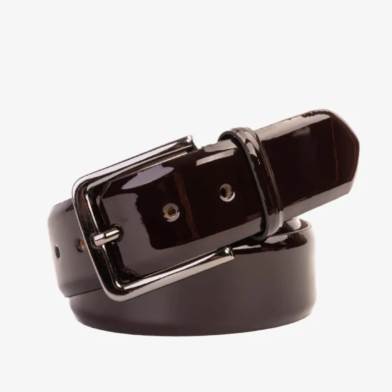 The Dodoma Burgundy Patent Leather Belt