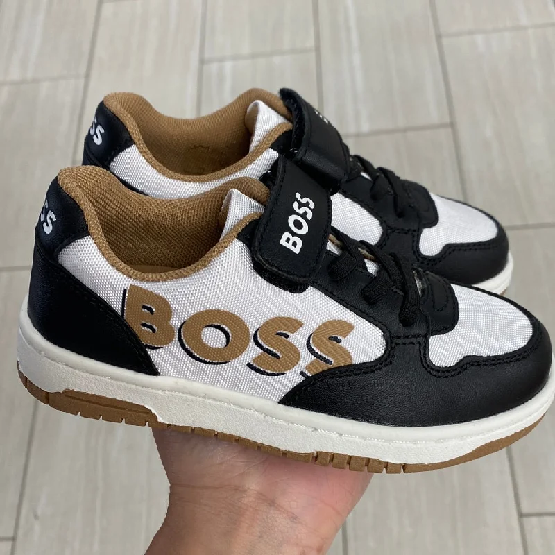 Hugo Boss Black and White Logo Velcro Sneaker