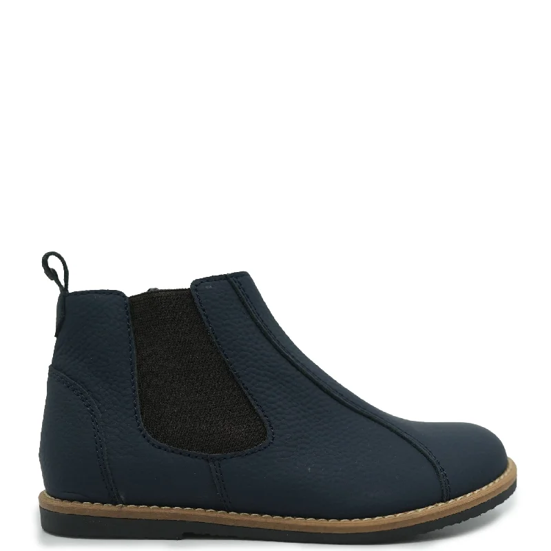 Manuela Navy Rubber Zipper Bootie