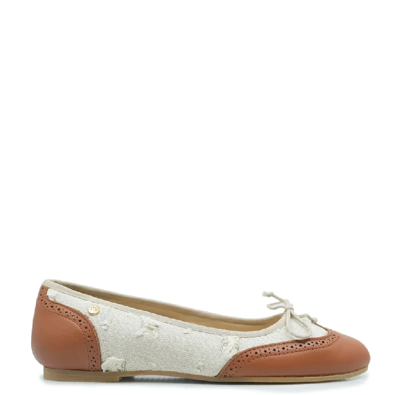 Manuela Sand Wash Wingtip Ballet Flat