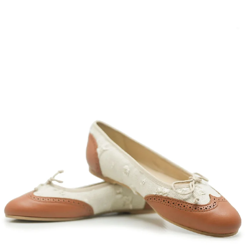 Manuela Sand Wash Wingtip Ballet Flat