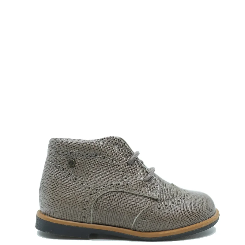 Manuela Taupe Textured Wingtip Baby Bootie