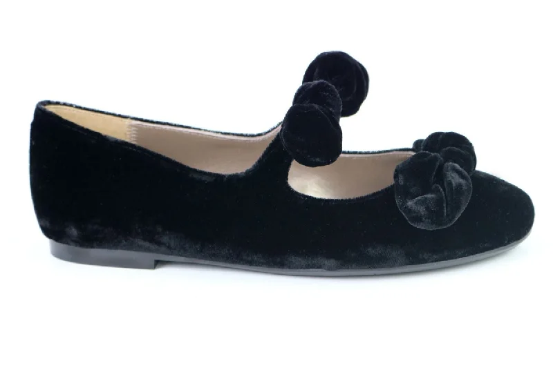 Papanatas Black Velvet Double Bow Slip-on