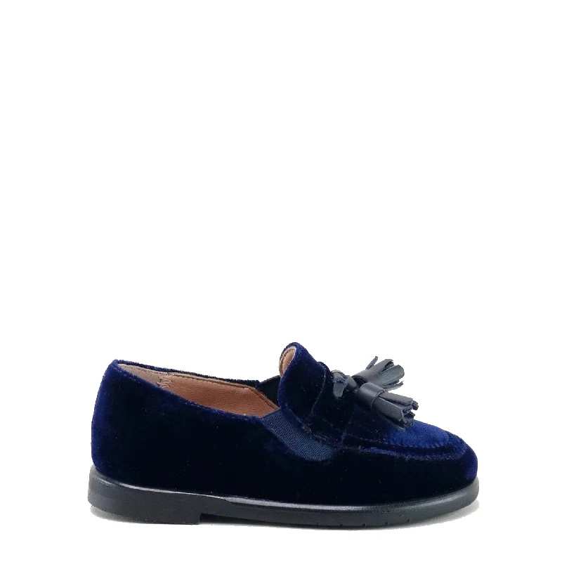 Papanatas Navy Velvet Tassel Loafer