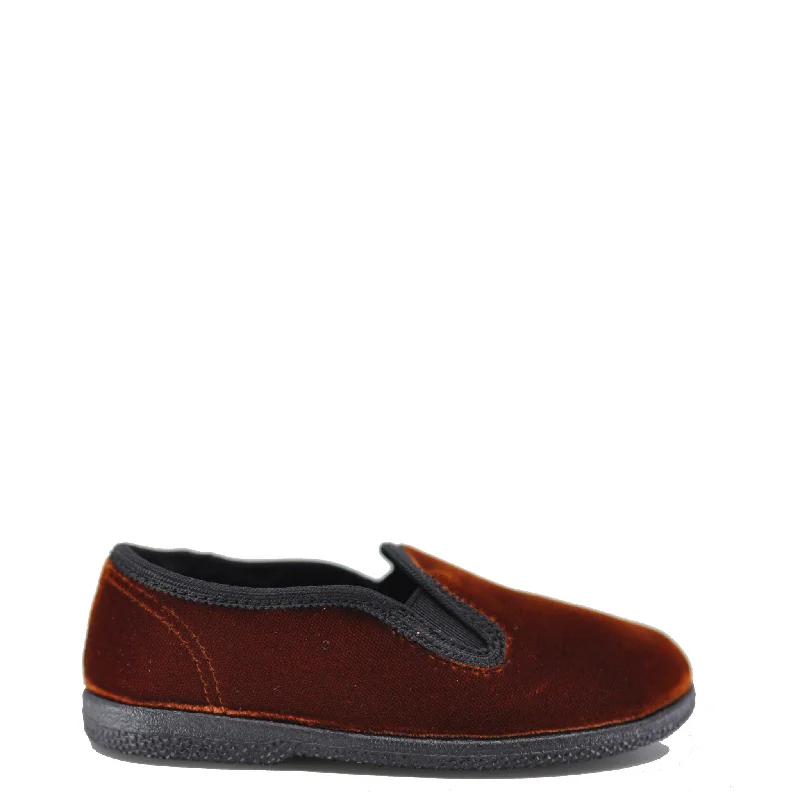 Pepe Brown Velvet Slip On Shoe