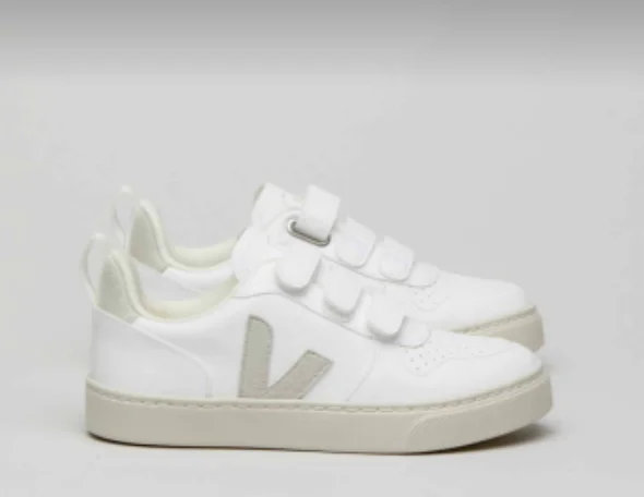 Veja White Natural Velcro Sneaker