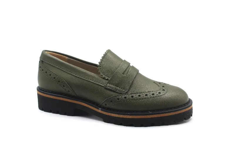 Beberlis Olive Green Penny Loafer